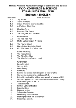F.Y.J.C. Science Syllabus for Final Exam