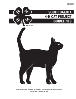 SOUTH DAKOTA 4-H CAT PROJECT GUIDELINES