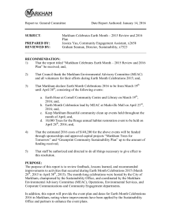 Report to - City of Markham