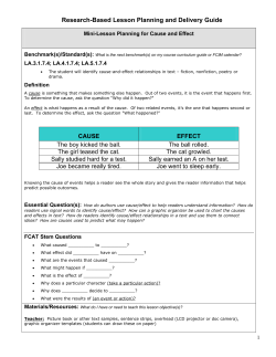 Cause and Effect Mini Lesson