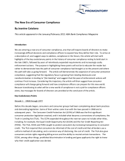 The New Era of Consumer Compliance