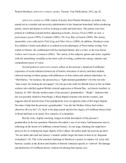 Pamela Mordecai, subversive sonnets: poems. Toronto: Tsar