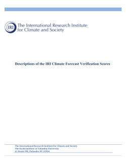 Descriptions of the IRI Climate Forecast Verification Scores