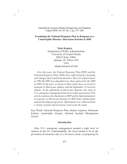 A-6 Kapucu - Examining the National Reponse Plan in Response to