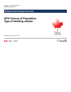 2016 Census of Population: Type of dwelling release