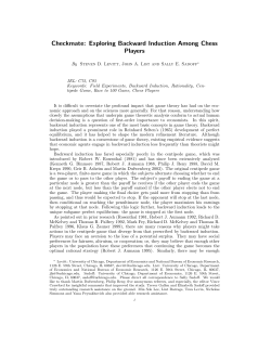 Checkmate: Exploring Backward Induction Among Chess Players