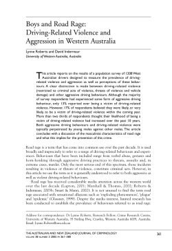 Boys and Road Rage: Driving-Related Violence and Aggression in