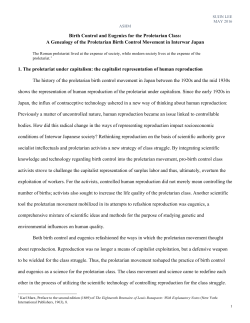 Birth Control and Eugenics for the Proletarian Class: A Genealogy of