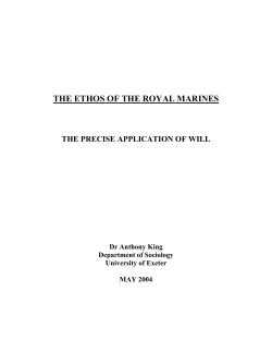 the ethos of the royal marines - Open Research Exeter