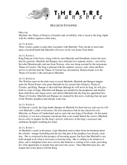 macbeth synopsis - Theatre Banshee