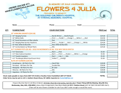 QTY FLOWER/PLANT COLOR SELECTIONS PRICE (ea) TOTAL 10