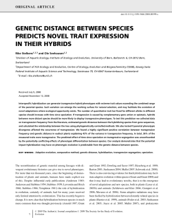 genetic distance between species predicts novel trait expression in