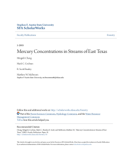 Mercury Concentrations in Streams of East Texas