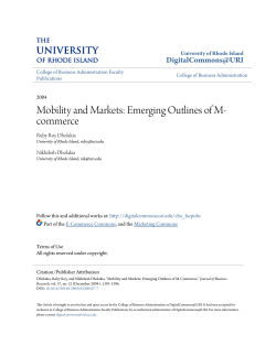 Mobility and Markets: Emerging Outlines of M