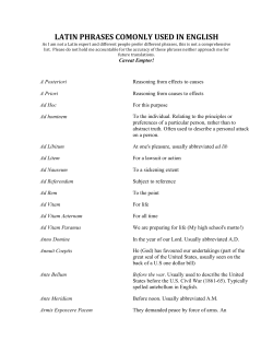 latin phrases comonly used in english