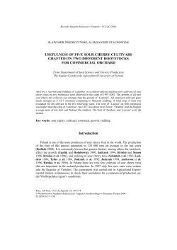 USEFULNESS OF FIVE SOUR CHERRY CULTIVARS GRAFTED