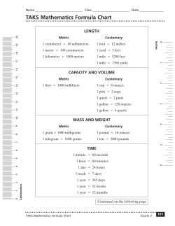 TAKS Mathematics Formula Chart