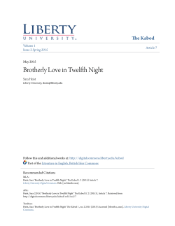 Brotherly Love in Twelfth Night - Digital Commons @ Liberty University