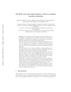 On RAF Sets and Autocatalytic Cycles in Random Reaction Networks