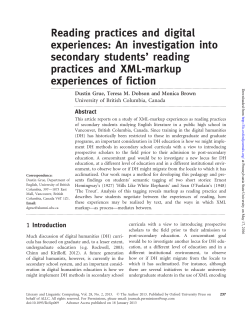 Reading practices and digital experiences: An