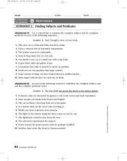 Finding Subjects and Predicates