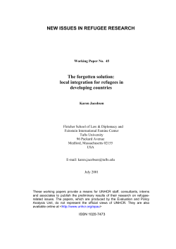 local integration for refugees in developing countries
