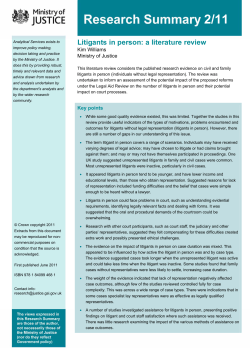 Litigants in person: a literature review