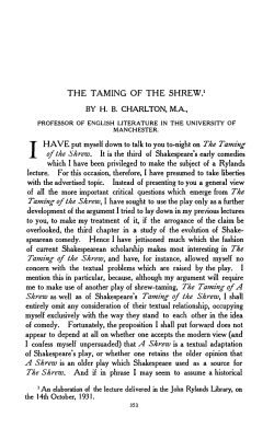 the taming of the shrew. - Manchester eScholar