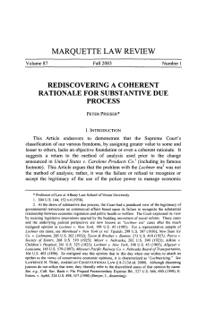Rediscovering a Coherent Rationale for Substantive Due Process
