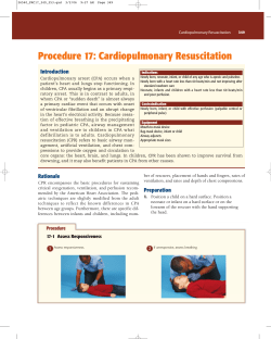 Procedure 17: Cardiopulmonary Resuscitation