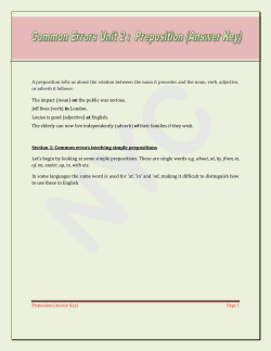 A preposition tells us about the relation between the noun it