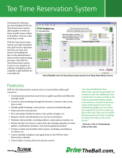 Tee Time Reservation System