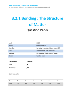 3.2.1 Bonding : The Structure of Matter