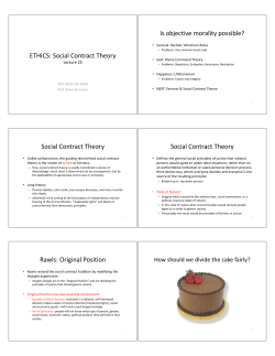 ETHICS: Social Contract Theory Is objective morality possible