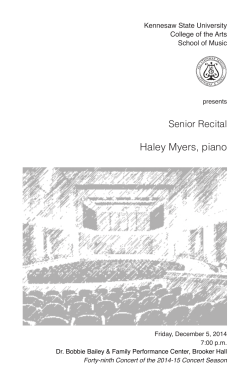 Senior Recital: Haley Myers, piano
