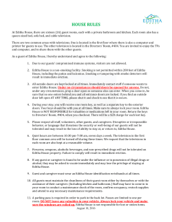 house rules - Editha House
