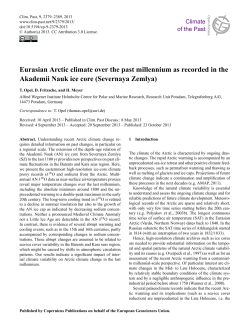 Eurasian Arctic climate over the past millennium as recorded in the