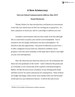 Professor Markovits`s address