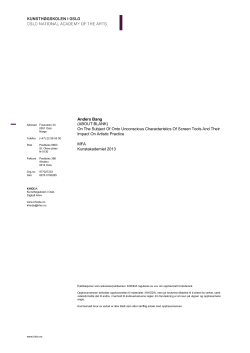 Anders Bang (ABOUT:BLANK) On The Subject Of Onto Unconscious