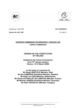 OPINION ON THE CONSTITUTION OF FINLAND adopted by the