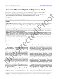 Assessment of Disaster Mitigation and Preparedness in Iran