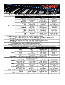 Performer Full Band Pianist Guitarist Style Features Easy