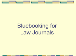 Bluebooking for Law Review Footnotes