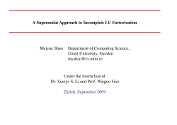 A Supernodal Approach to Incomplete LU Factorization Meiyue
