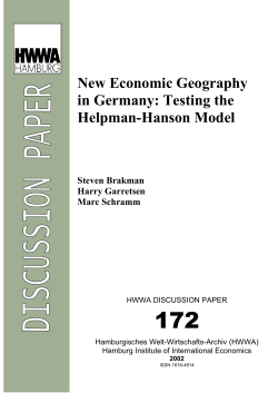 New Economic Geography in Germany: Testing the Helpman