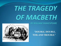 THE TRAGEDY OF MACBETH BY WILLIAM SHAKESPEARE