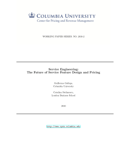 The Future of Service Feature Design and Pricing