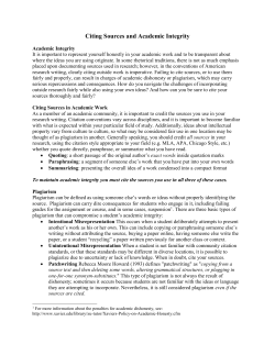 Citing Sources and Academic Integrity