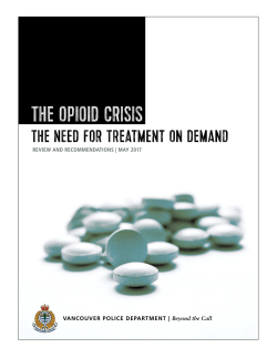 the opioid crisis - City of Vancouver