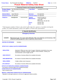 Non-Flammable Gas Mixture MSDS (E6750)